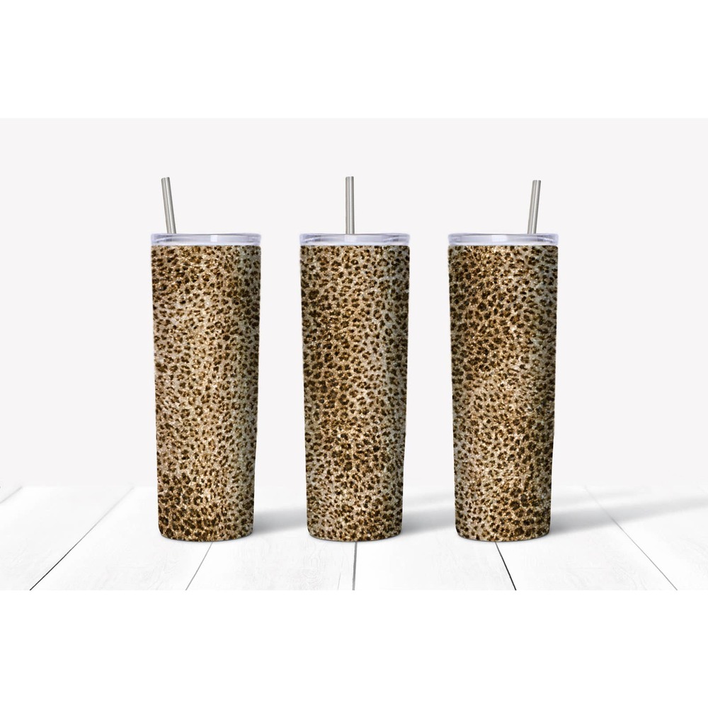 Bronze Leopard Stainless Steel Double Wall Tumbler 20 oz